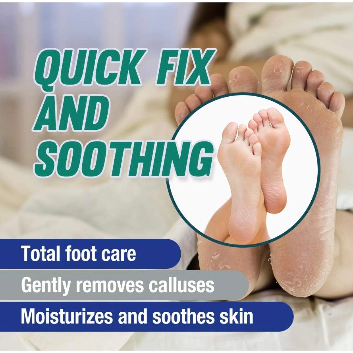 Masque-chaussette peeling pour talons craquelés et rugueux, et callosités.