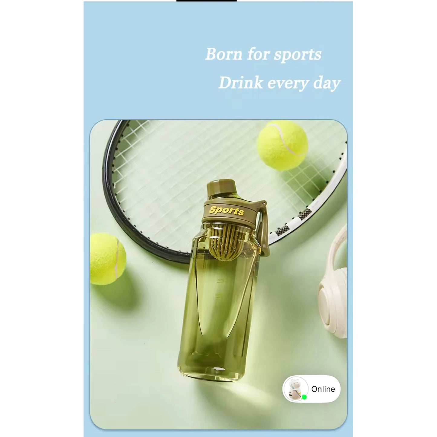 Gourde sport BPA free 600 ml avec infuseur & graduation