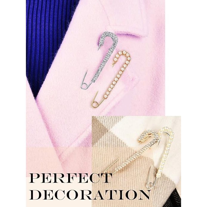 Broches Épingles à Sûreté pour Vêtements en Cristal et Perles