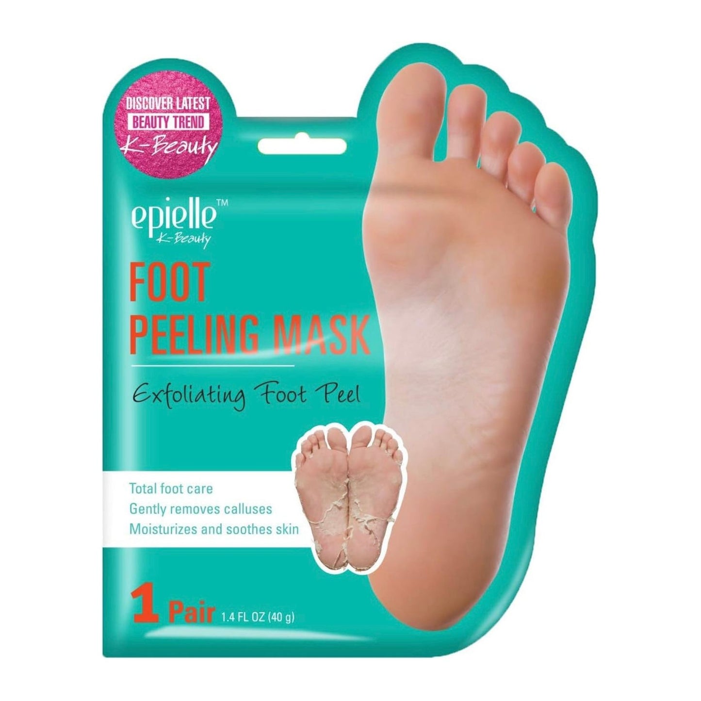 Masque-chaussette peeling pour pieds, talons craquelés et rugueux, et callosités.