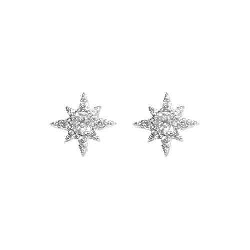 Boucles d'oreille clous en zircons, argent et plaqué or