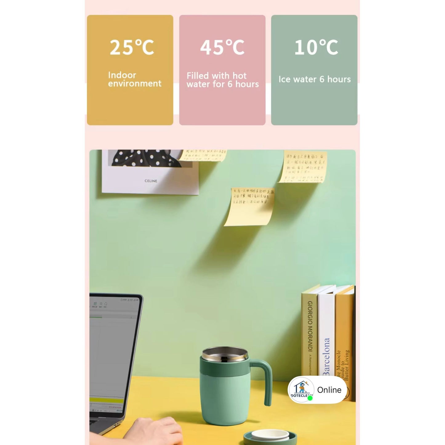 Mug Isotherme 400 ml – Acier Inox 316, Maintien Chaud & Froid, Anti-Fuite