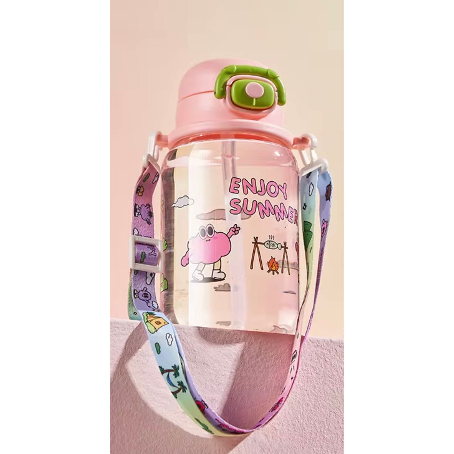 Gourde 600 ml pour enfant avec bouton 1 clic