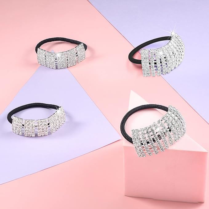 Élastiques à cheveux décoratifs et barrettes en strass