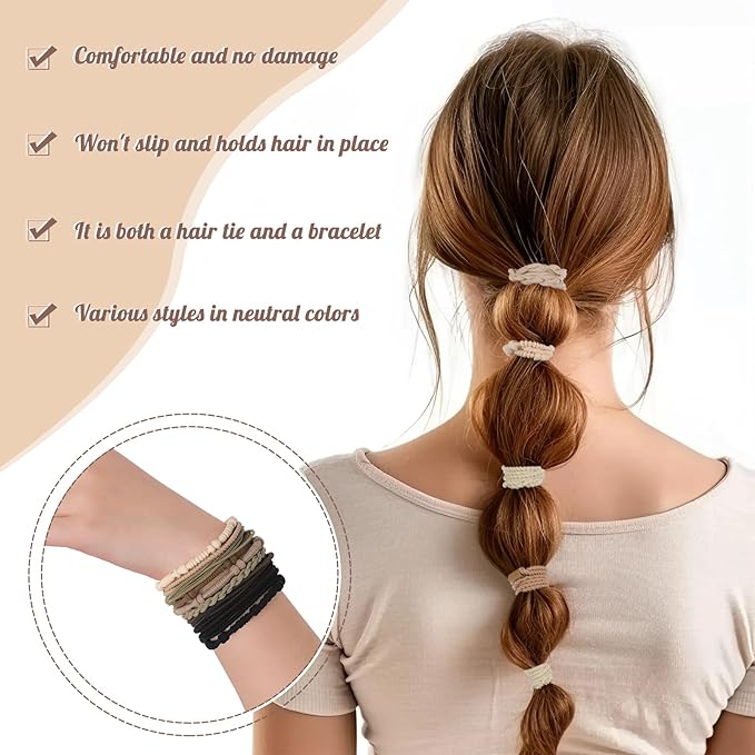 Élastiques à cheveux et bracelet, 2-en-1,